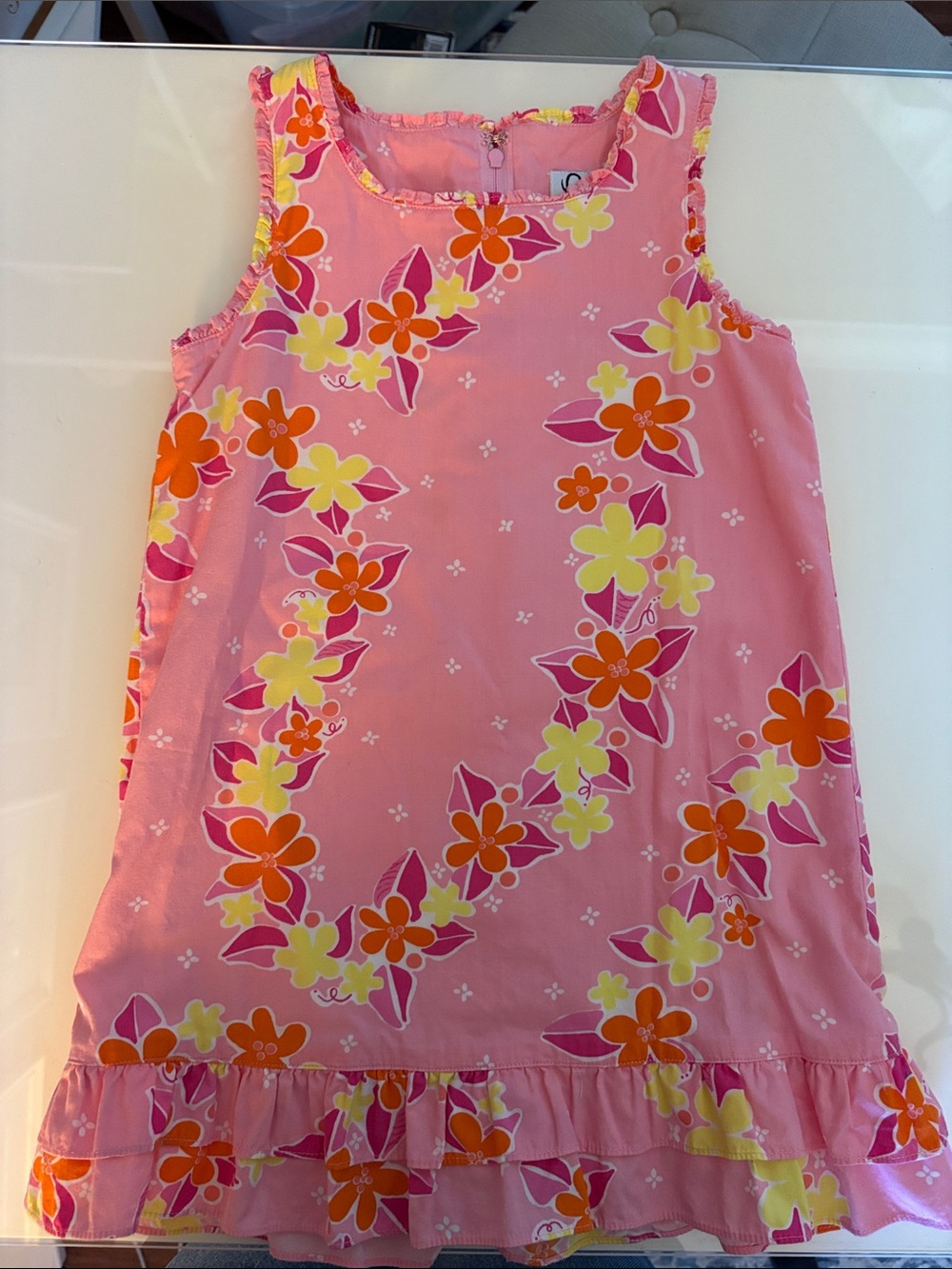 Lilly Pulitzer Pink Floral Ruffle Hem Sundress
